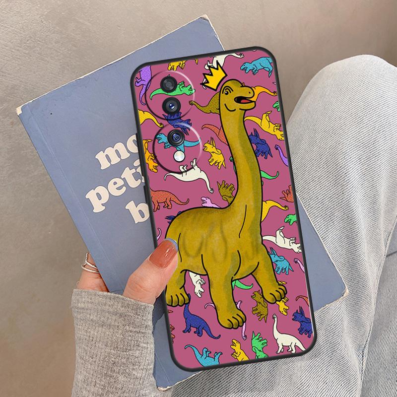 Dino King Floral Dinosaur Case For Honor Magic 5 6 7 8 Pro Cover For Honor 200 400 Lite 50 70 90 X8a X8b X9a X9b X9c