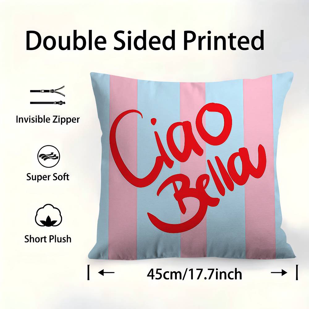 Ciao Bellas Italy Cushion Cover Decorative Pillow Sofa Home Decor Case Pillow Cases
