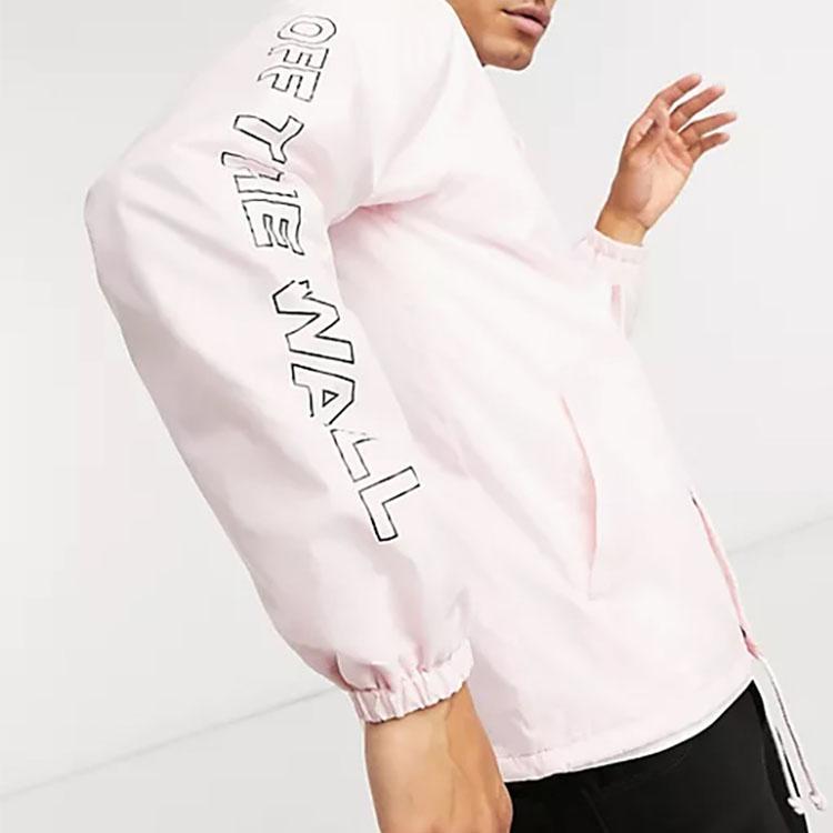 Vans Letter Print Polo Collar Long Sleeve Jacket Unisex Jackets Light-Pink VN0002MUXZV