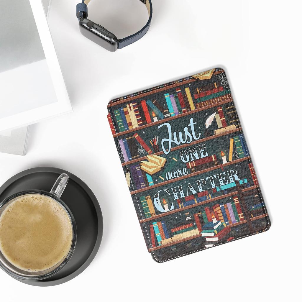 Kwmobile Case for Amazon Kindle Paperwhite Generation 2021 Shockproof PU Leather Folio Cover for One More Design 11. - E-Readers, "Just Chapter"