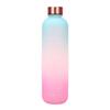 Colorful Gradient Plastic Sports Water Bottle 1000ml Large Capacity Matte Finish High Temperature Resistance
