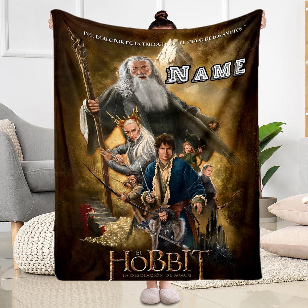 Journey Through Middle-earth Personalized Name Blanket Lightweight Customizable Blanket Soft Warm Cozy Suitable for Living Room Bedding Chair Sofa