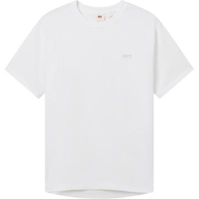 Levis SS25 Logo Bestickt Rundhals Gerippter Saum Lässig Geschlitzter Saum Bequemes Kurzarm T-Shirt Herren T-Shirt Weiß 003YV-0000