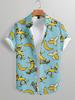 Herrenhemd Revers Partyhemd Herren Freizeit Street Kurzarm Sommer Neue Mode Banane Animationsdruck Oberteile Herrenbekleidung