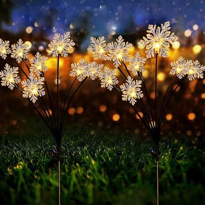 6 luci solari a forma di fiocco di neve, luci da giardino, luci da prato, luci da esterno, luci a forma di ape, per la decorazione di cortili, patio e vialetti di Natale