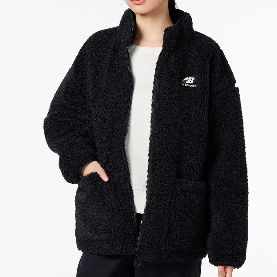 New Balance Velvet Jackets Women's Black Stand Collar Moderate AWJ33320-BK
