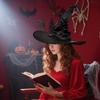 Dámský halloweenský čarodějnický klobouk skládací pro dospělé černý saténový klobouk čaroděje halloweenský kostým na párty pro cosplay karnevaly maškarní plesy