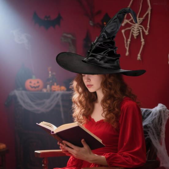 Dámský halloweenský čarodějnický klobouk skládací pro dospělé černý saténový klobouk čaroděje halloweenský kostým na párty pro cosplay karnevaly maškarní plesy