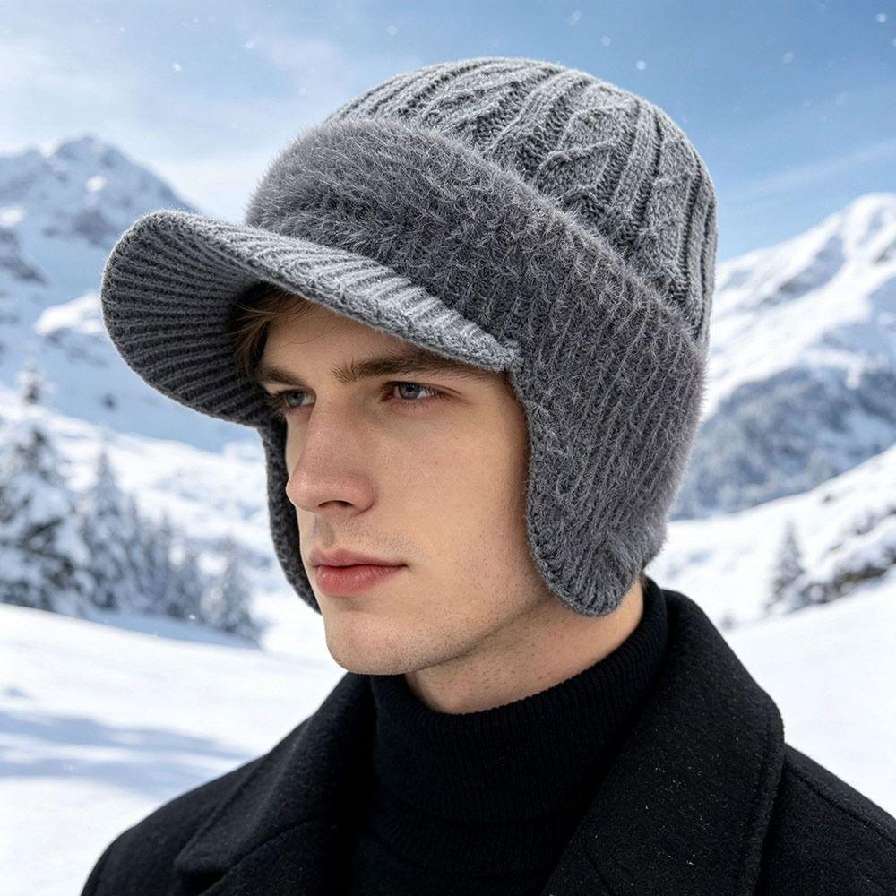 Warm Thermal Winter Hat Fleece Lined Baseball Cap Fashion Knit Beanie Hat Outdoor