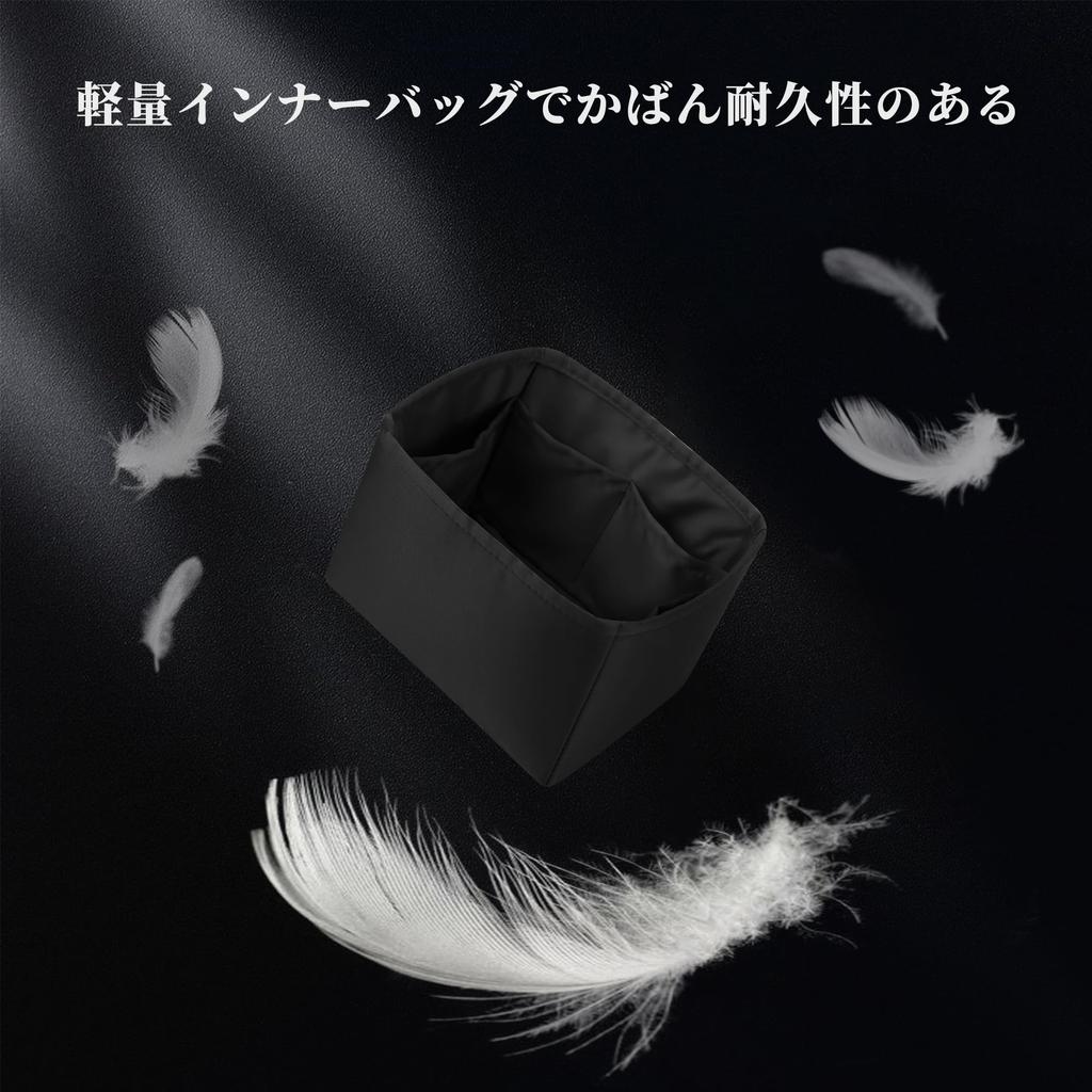 KINGS IN BAG Satin Bag-in-Bag for Hermès Picotin, Organized, Shape-Retaining, Lightweight, with Divided Pockets, Stands Up, and Protects (Black, for