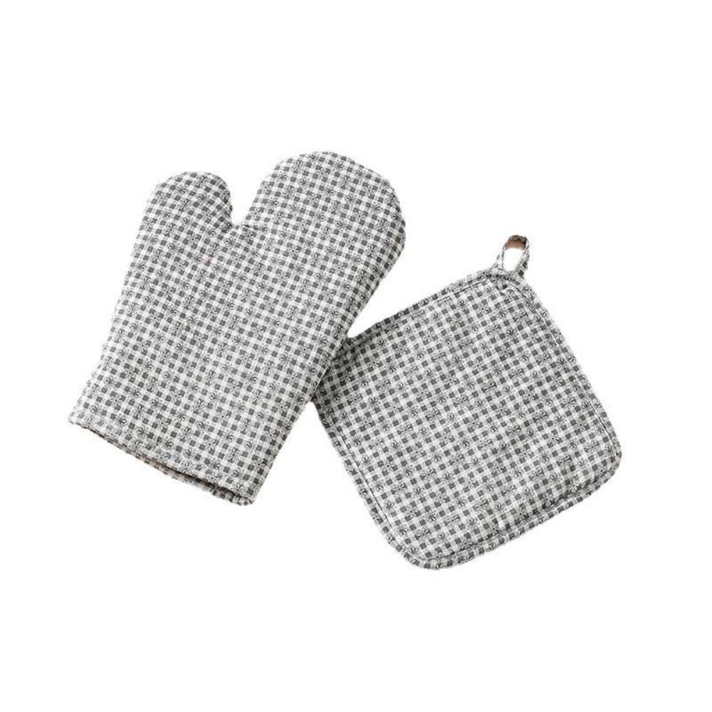 2Pcs Heat Resistant Microwave Oven Gloves Heat Insulation Baking Gloves  Hot Pot Cooking