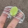 Swiss Green Opal Gemstone 925 Sterling Silver Cuff Bangle Adjustable KKG-218