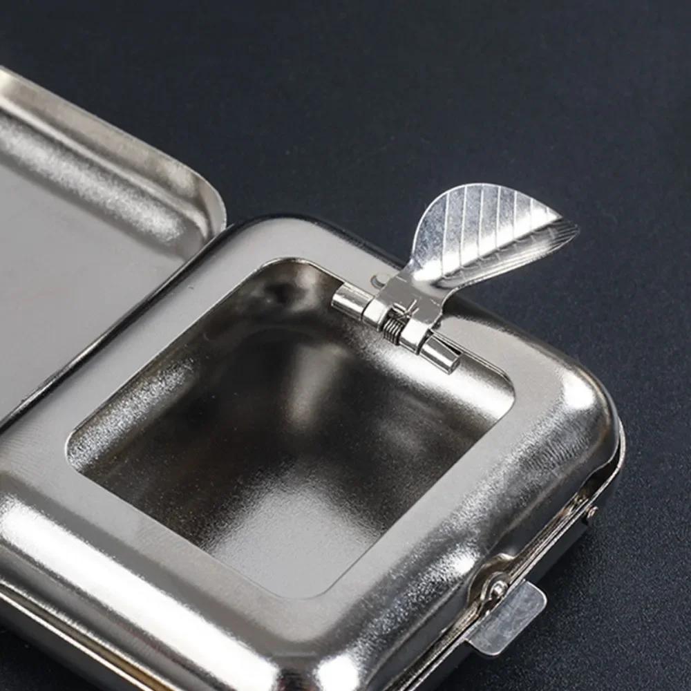 1PC Ashtray Outdoor Portable Pocket Ashtray Mini Metal Ashtray Portable Small Creative Car Smoking Accessories Ash Tray