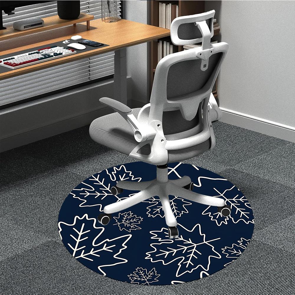 1pc Autumn Leaves Office Round Area Rug, Indoor Mat Suitable ForOffice, Under Office Chairs Bedroom Living Room Home Decor, Room Decot055