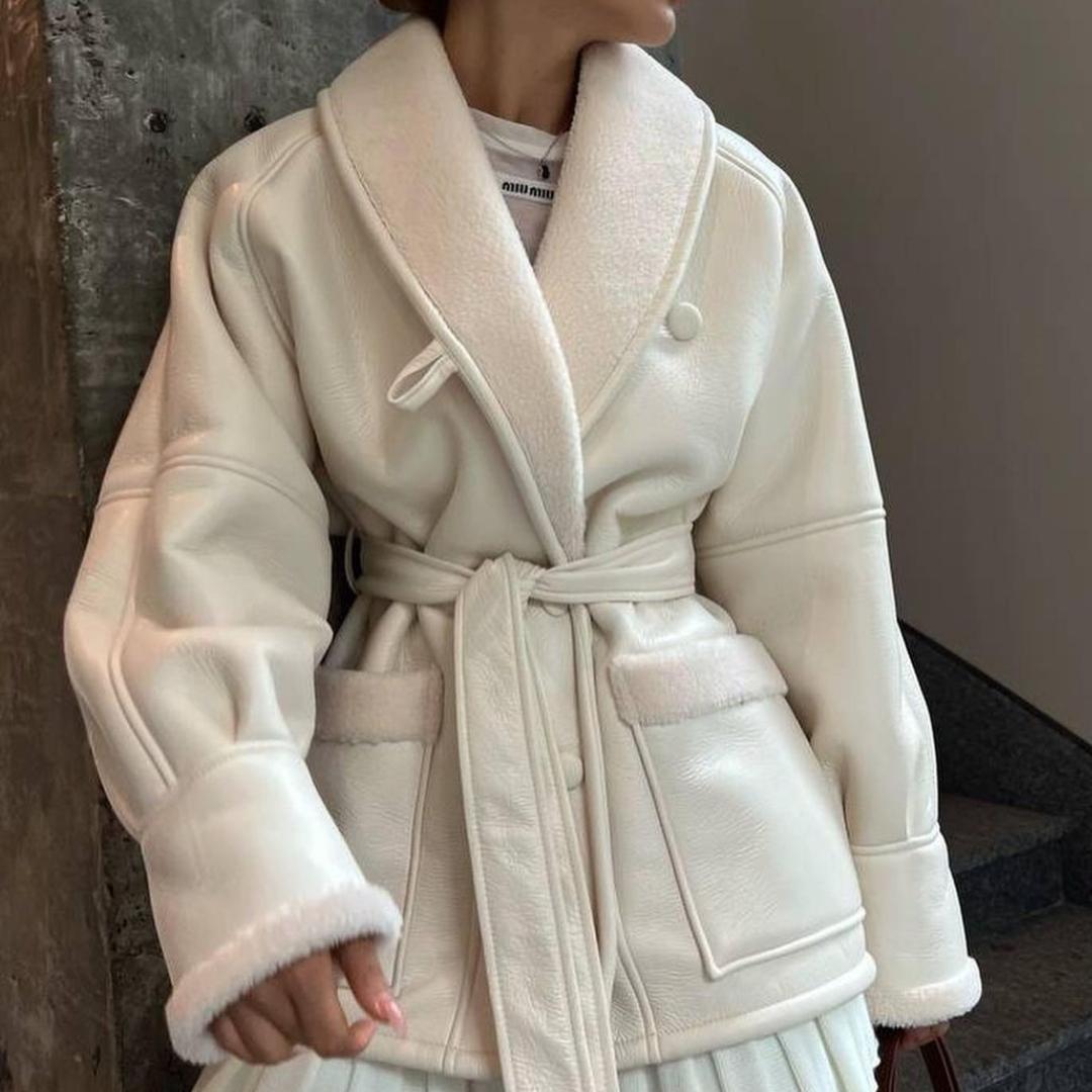 

BITCED осенне-зимнее новое модное темпераментное меховое пальто с длинными рукавами для женщин XL белый