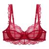 Womens Ultra-Thin Lace Bra With No Padding Full Coverage 3/4 Cup Plus Size Large Bust Breathable Lift Support