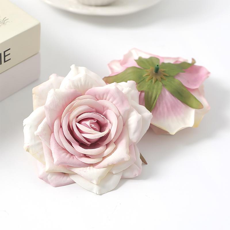 3/5Pcs 10cm Roses Artificial Flower Home Room Decoration Christmas Wreaths Wedding Bridal Accessories Flower Wall Supplies