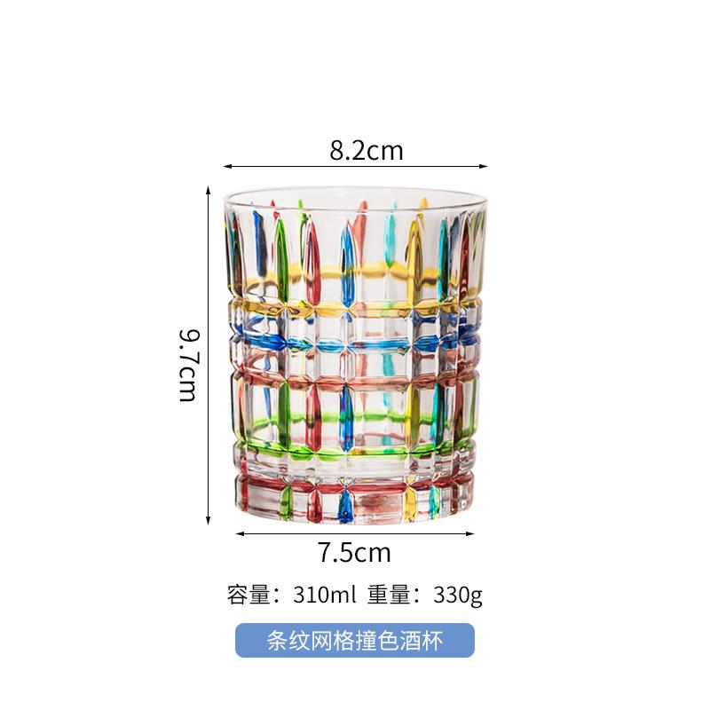 Contrast Whisky Glass, Hand-painted Colored Glass, Creative Glass for Bar, Foreign Wine