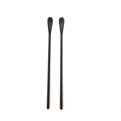 Black Matte 23cm Long Handle Spoon Stainless Steel Cocktail Mixing Stirring Honey Spoons Iced Tea Coffee Spoons Kitchen Tableware 2pc