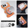 360 ° Rotating Magnetic Ring Kickstand Phone Case for IPhone Duo 18 Fold PU Leather Hinge Protection Wireless Charging Cover