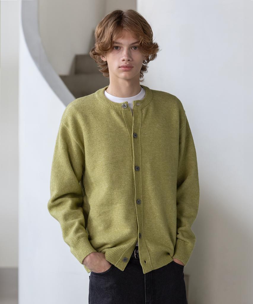 Decoroso Comfort Round Neck Cardigan [Green]