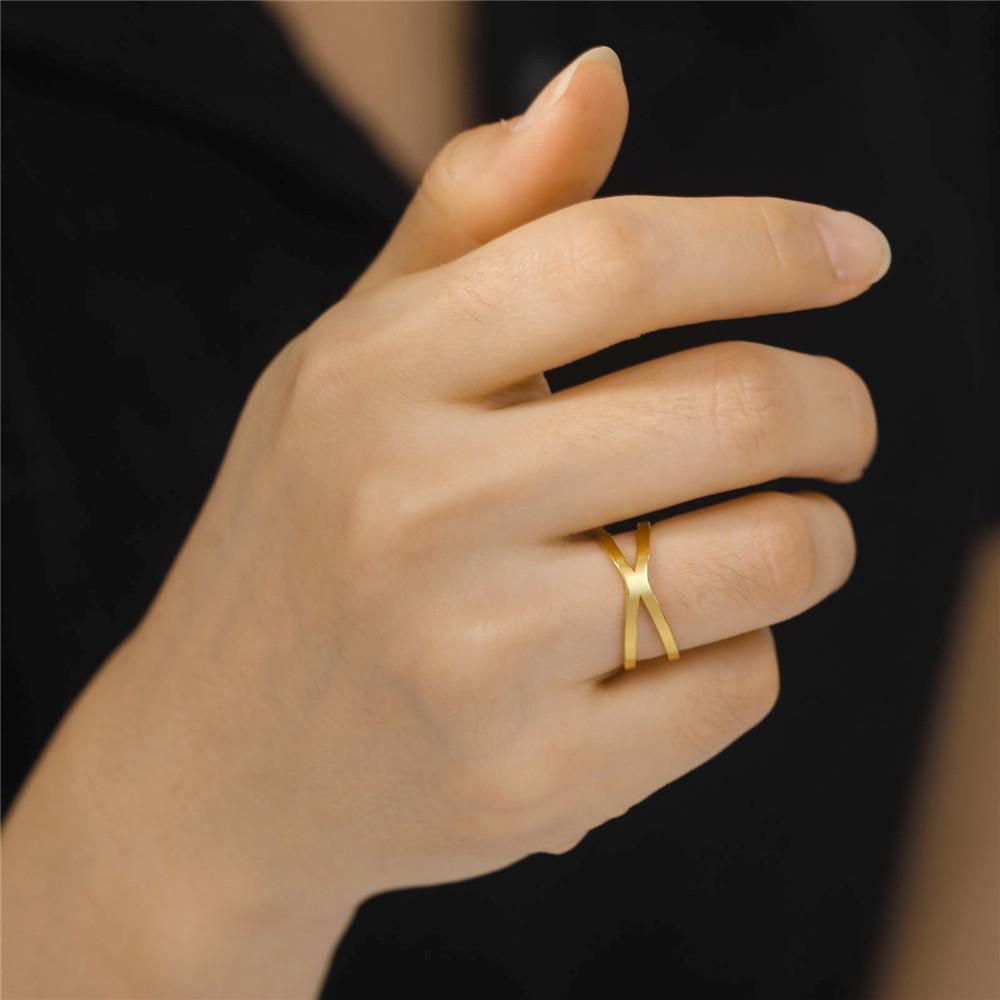 Cross Gold Women's Rings Stainless Steel Wedding Engagement Casual Ring Female Jewelry Gift for Lover
