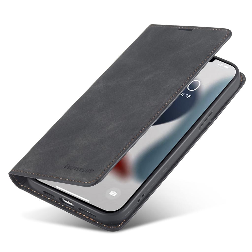 FORWENW Fantasy Series for iPhone 15 Plus Shockproof Wallet Phone Case Skin-touch Leather Wallet Phone Cover
