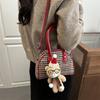 Canvas Mini Bowtie Bag With Zipper For Daily Casual Wear