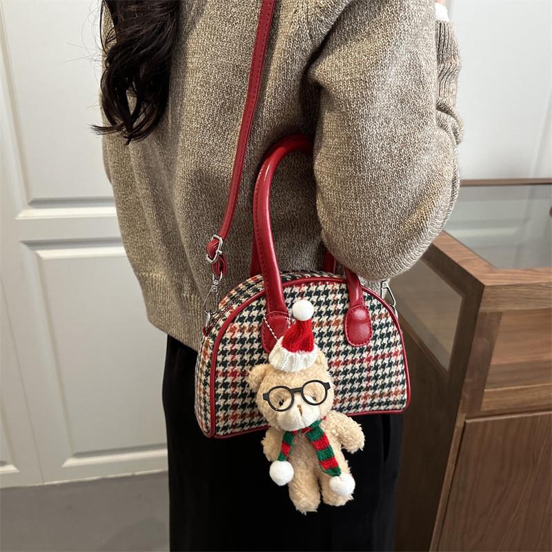 Canvas Mini Bowtie Bag With Zipper For Daily Casual Wear