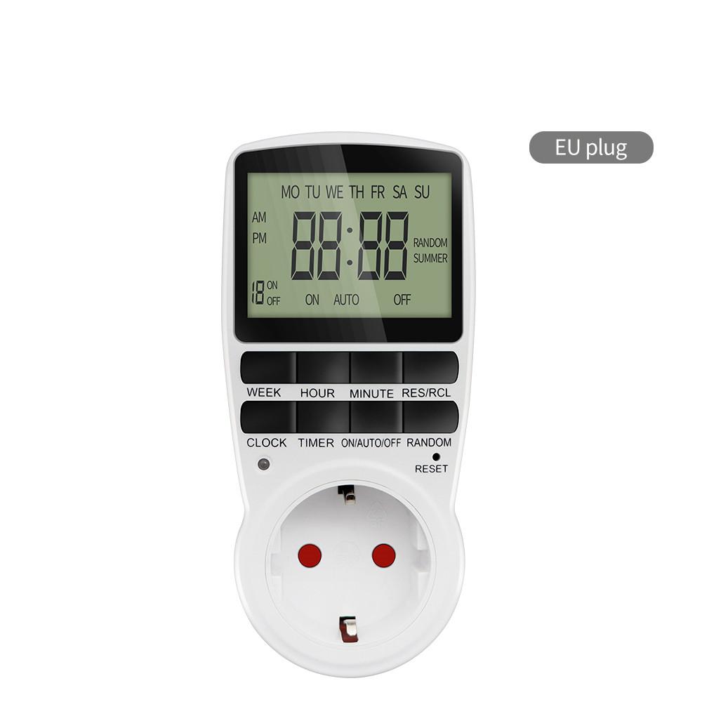 Electronic Digital Timer Switch 12/24 Hour Programmable Timing Socket 220V Kitchen Timer Outlet Time Control EU UK US AU FR Plug