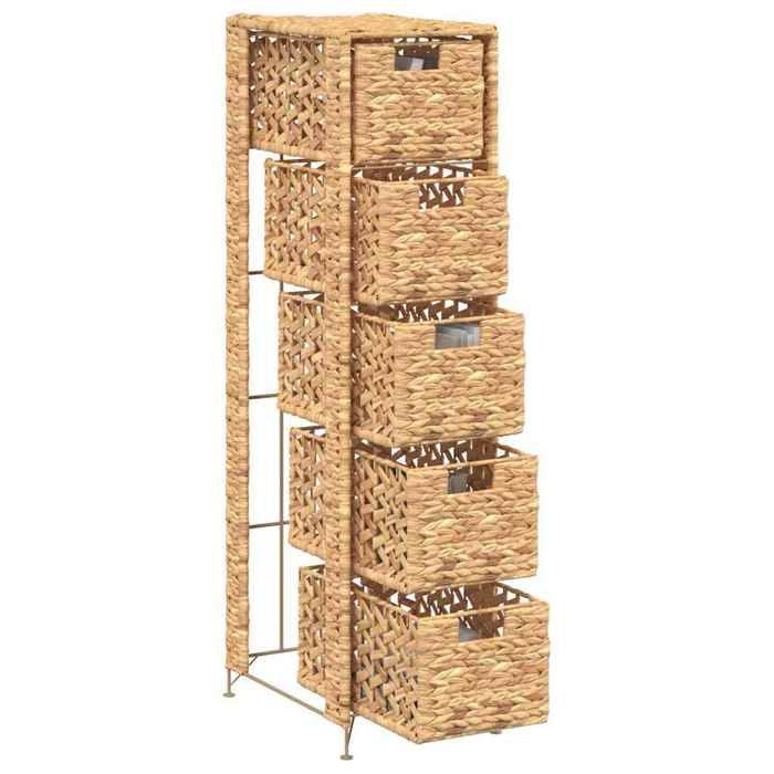 VidaXL Unité de rangement avec 5 paniers 25,5 x 37 x 100 cm Jacinthe d'eau