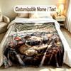 Art Deco Theme Custom Blanket Personalized Name & Text Customized Soft Warm Throw Blanket Home Decor