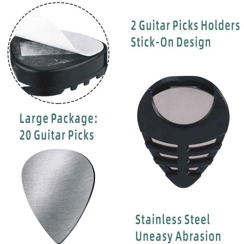 Metal Guitar Picks 0.3mm Thick Stainless Steel Set