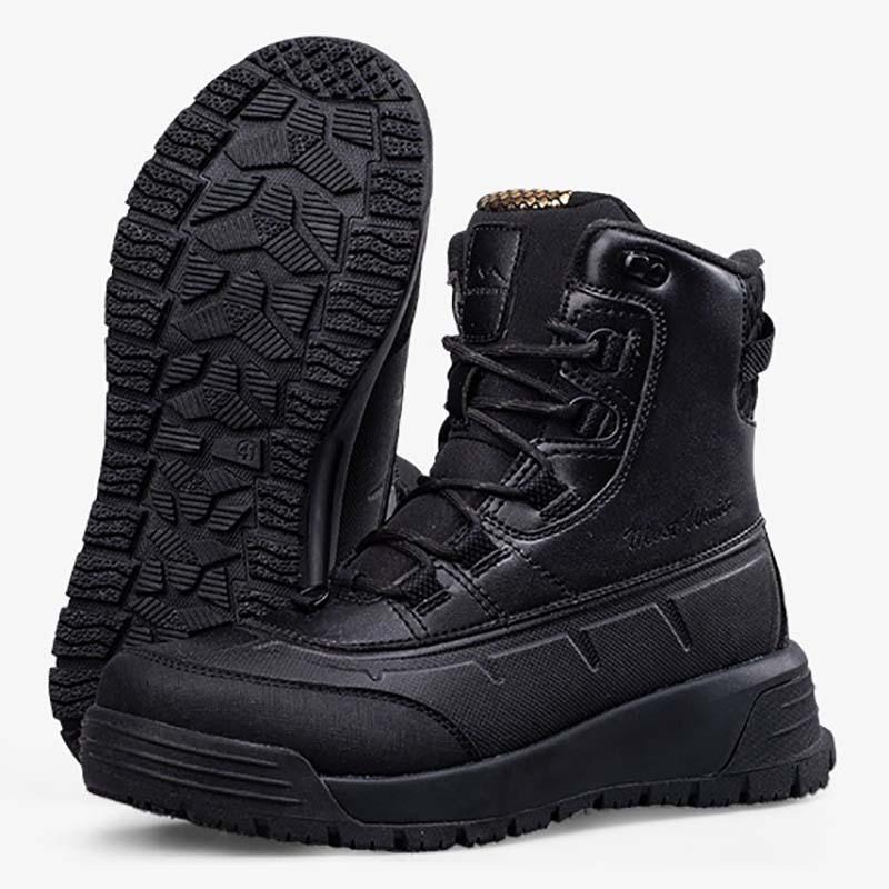 Men s winter fur integrated padded lining a foot stirrup warm cold lightweight hiking waterproof non-slip high-top medium-length snow boots 40 чёрный 5547₽