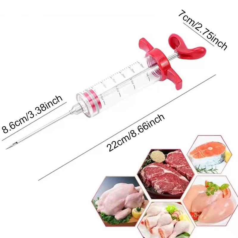 30ml/50ml Meat Marinade Injector Home Cooking Gadgets Syringe with Different Needles Cleaning Brush Turkey Chicken Beef Tool ZYF