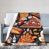 Fast Food Yummy Burger Pizza Sandwich Blankets Fleece All Season  Portable Thin Throw Blanket for Car
