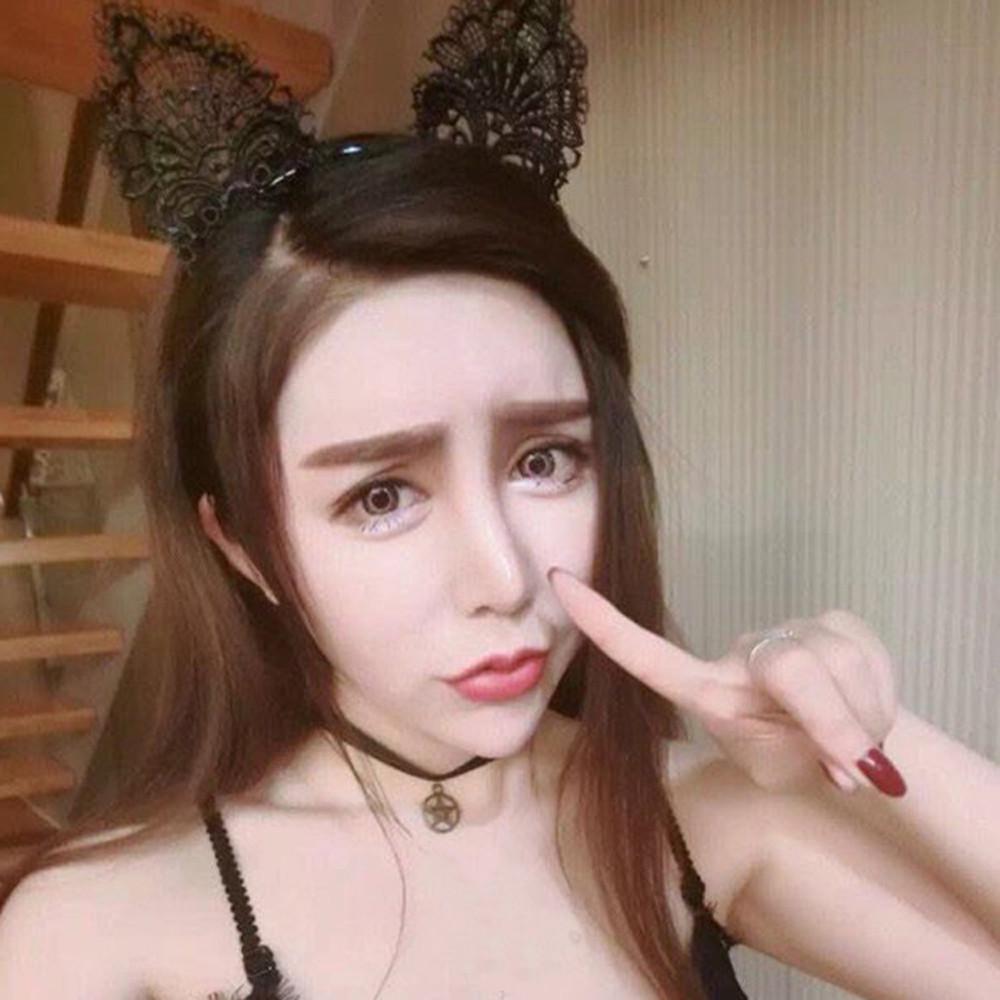 Lace Cat Ear Headband for Women Adjustable Lightweight Flexible Headband with Intricate Patterned Design Suitable for Various Occasions and Daily Wear