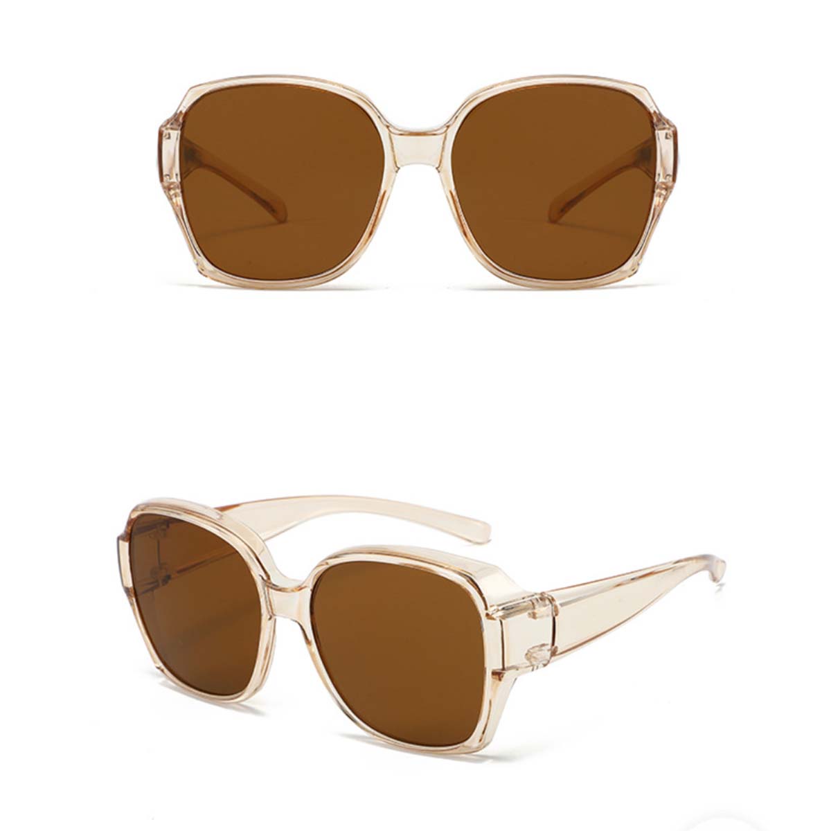 

Fit Over Glasses Sunglasses For Women Men, Oversized Trendy Square Shades For Driving Riding T01