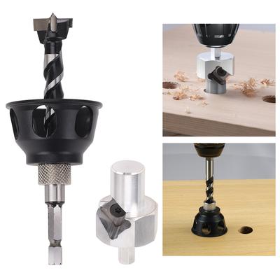 Dog Hole Drill Bit Kit Dog Hole Chamfer Tool Set 19mm Drill Bit Vertical Drilling Locator Bench Dog Hole Chamfer Reamer Tool