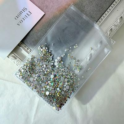 1440Pcs New Glass Nail Rhinestones Flat Back Round Cut Nail Diamonds AB Sparkly Nail Art Decorations DIY Craft