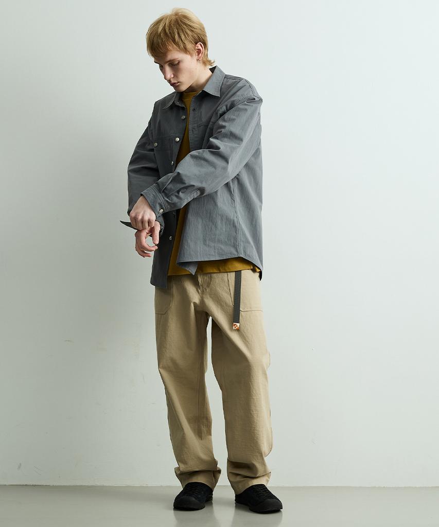 ONNHANS [Elastic Waist] Belted Fatigue Pants_Light Beige
