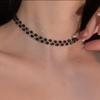 Elegant Black Crystal Pearl Clavicle Necklace - Versatile, High-End Fashion Choker.