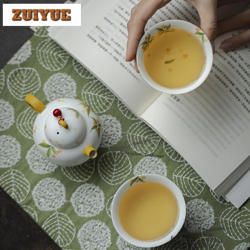 100ml Hand-painted Osmanthus Teacup Ancient Tea Bowl Beautiful Tea Cup Tea-tasting Meditation Cup Chazhan Master Cups Tea Items