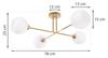 Asturia Gold Ceiling Lamp 4-Flat White Lampshade E27
