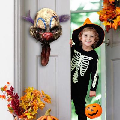 Zombie Head Halloween Decoration Resin Scary Severed Blood Head with Movable Tongue for Halloween Party Indoor Outdoor Bar Haunted House Decor