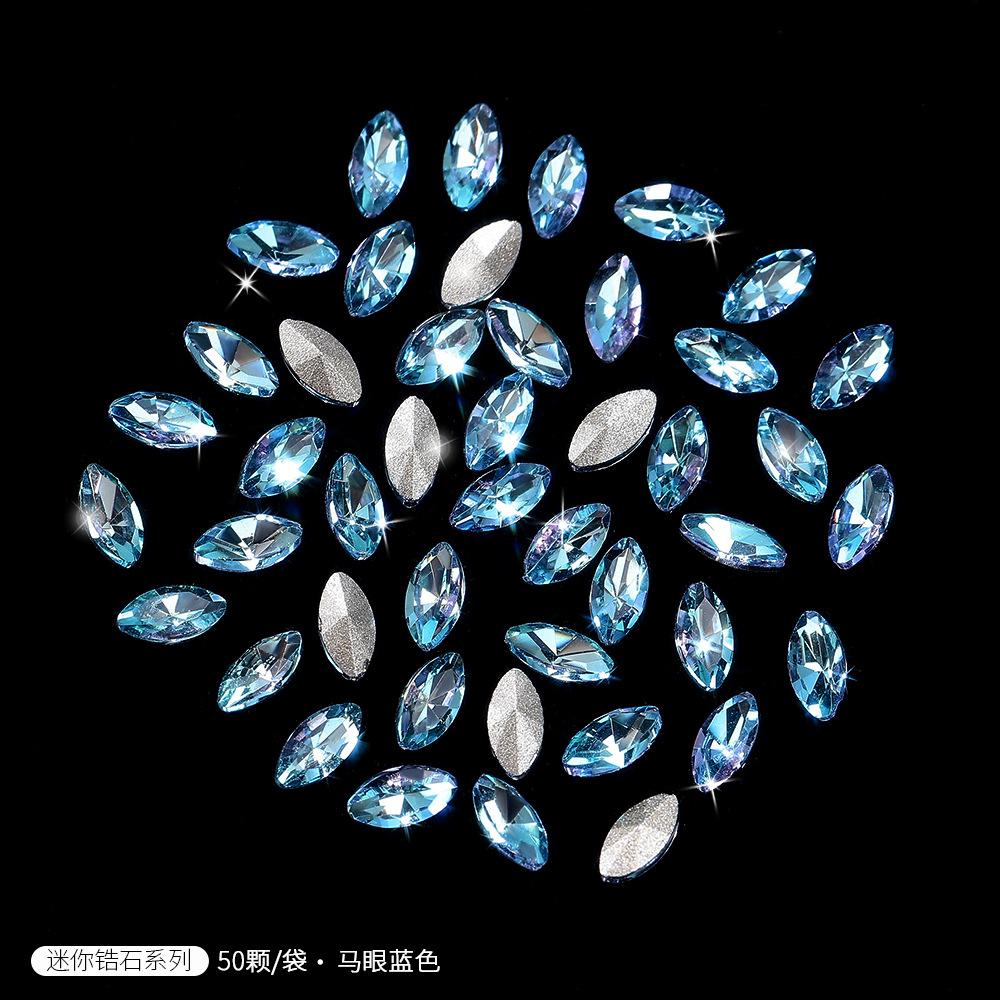 Mini Pointed Bottom Zircon Nail Art Small Zircon K9 Micro Zirconium Horse Eye Drill Pointed Bottom Mixed Water Drop Drill Nail Diamond Jewelry