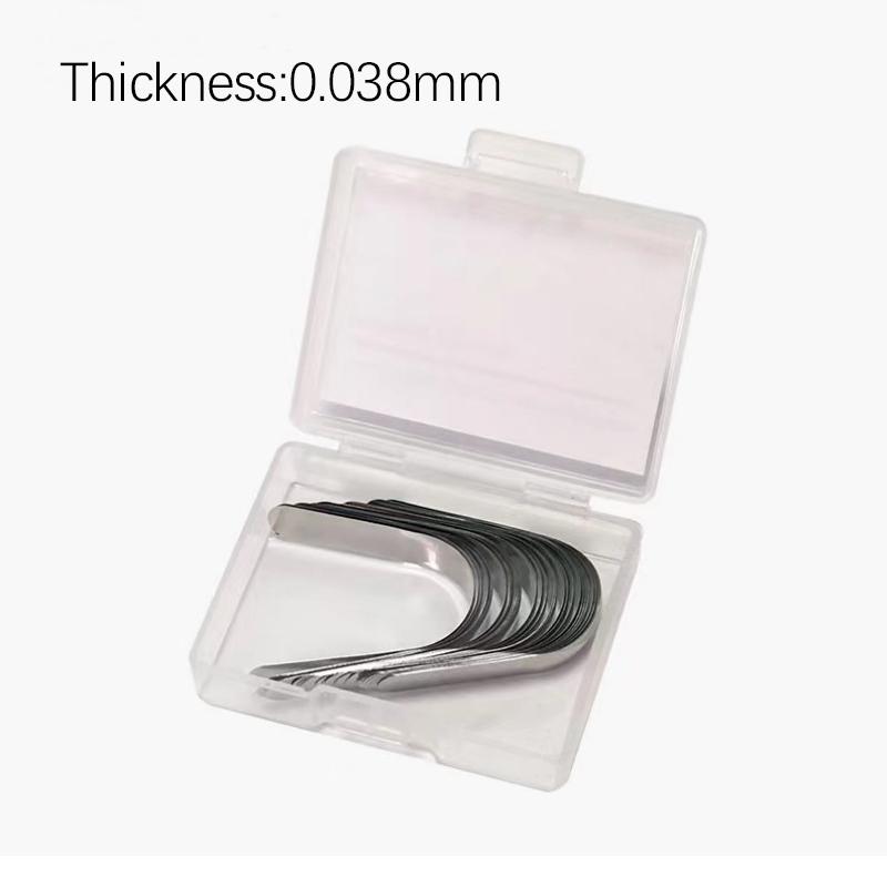 

30 шт. Стоматологические матрицы Toflimel Контурные матрицы из нержавеющей стали Двойные контурные матрицы 0,03 мм/0,038 мм Стоматологический материал