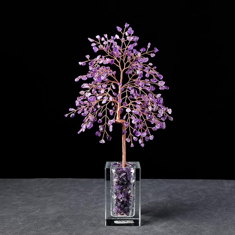 Natural Crystal Money Tree of Life Feng Shui Ornament - Ideal Housewarming Gift