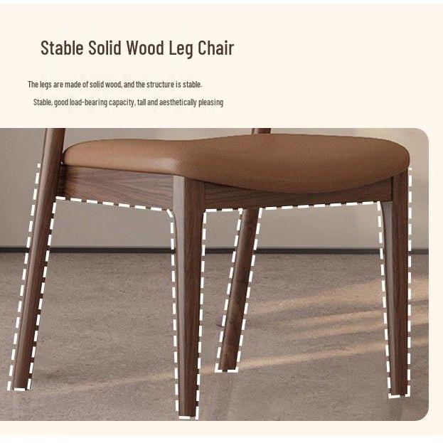 Solid Wood Vintage Modern Minimalist Dining Chair with Backrest for Home, Hotel, or Restaurant