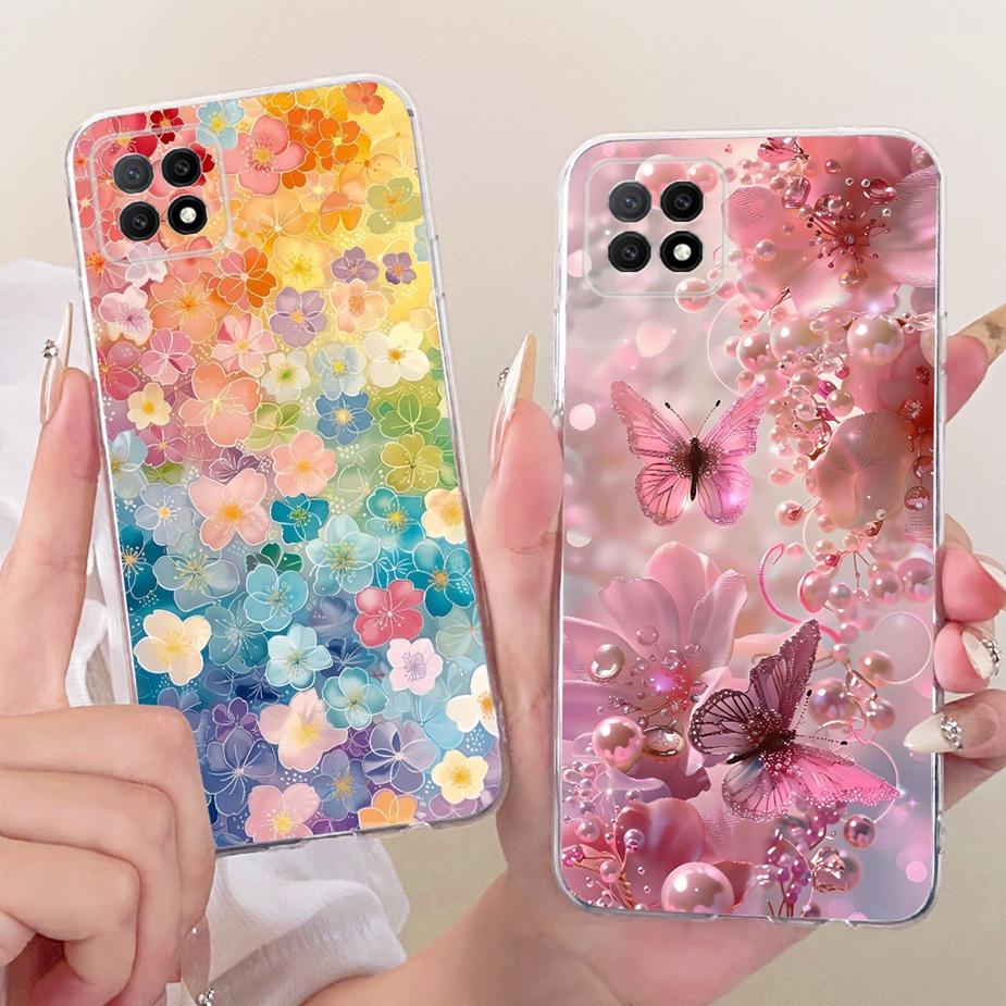 For Oppo A73 5G Case CPH2161 Luxury Flowers Butterfly Painted Cover Soft Slim Phone Case For Oppo A72 5G OppoA73 5G Fundas Coque